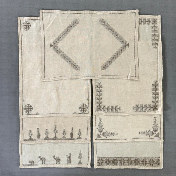 Vintage Arab Refugee Handworks Centre Jerusalem Linen Placemats(7) – Miss Halaby - Picture 16 of 16
